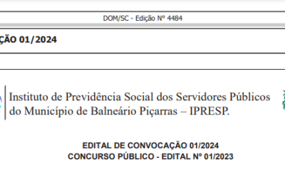 IPRESP torna pública a convocação do candidato aprovado no chamamento do concurso público 2023, para o cargo de analista previdenciário – perfil adm e financeiro.